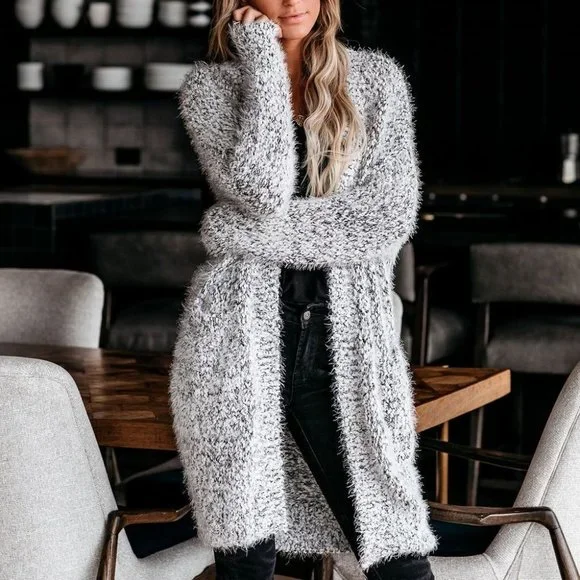 PLUSH HOODIE CARDIGAN - Picture 2 of 6